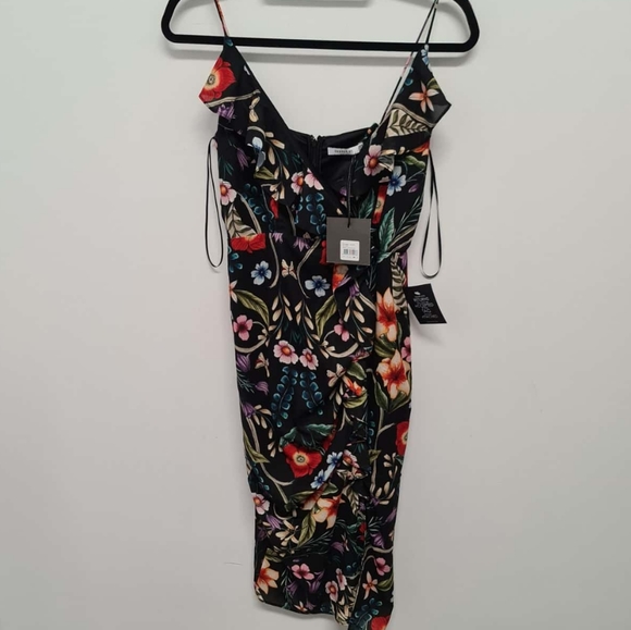 COOPER ST Gardenia Vintage Drape Black Floral Midi Dress NWT - Picture 6 of 11